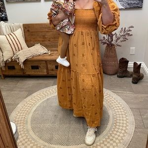 Free People Dahlia Embroidered Maxi Dress, size small